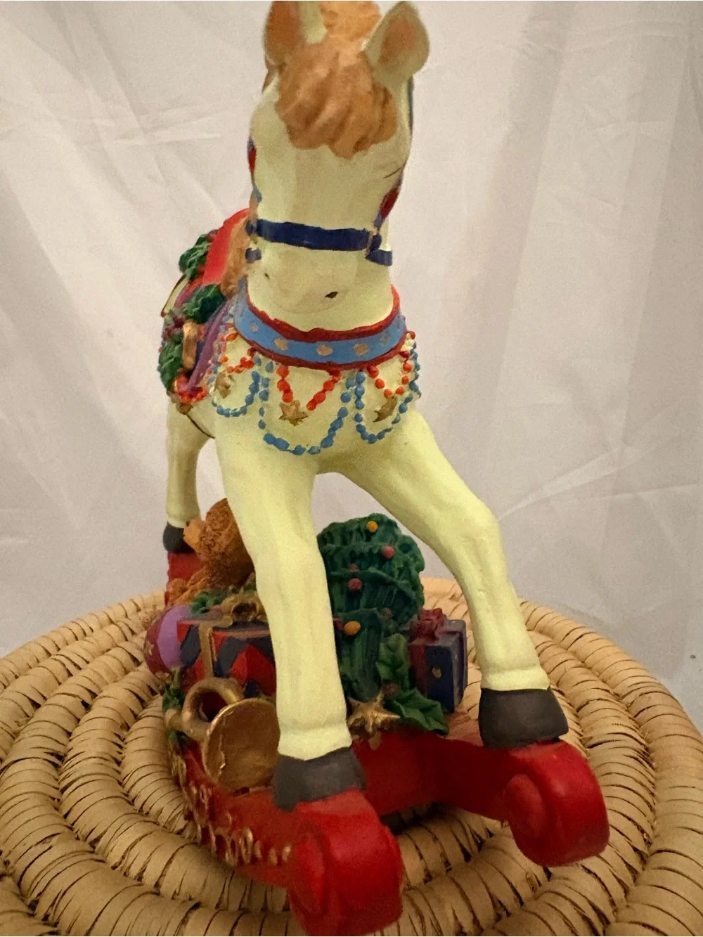 Heritage Mint CollectionCream and Red Holiday Rocking Horse Music Box